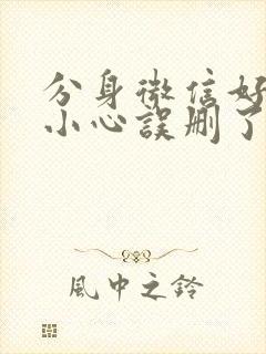 分身微信好友不小心误删了恢复回来