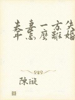 夫妻一方失踪多年怎么离婚