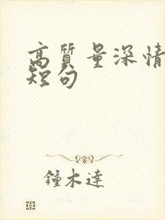 高质量深情文案短句