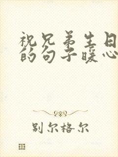 祝兄弟生日快乐的句子暖心