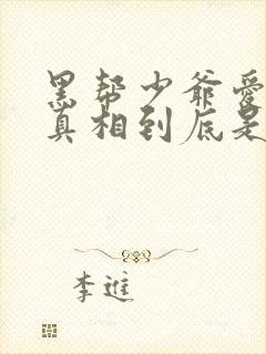 黑帮少爷爱上我真相到底是啥?