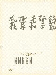 感谢老师的悉心教导和辛勤付出