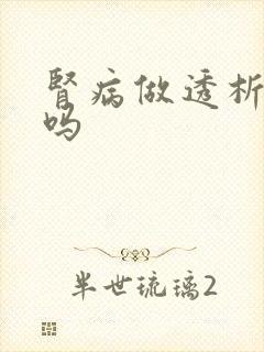 肾病做透析治疗吗