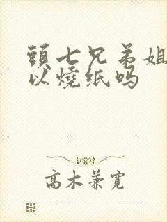 头七兄弟姐妹可以烧纸吗