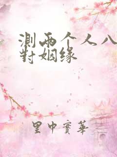 测两个人八字配对姻缘