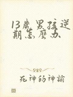 13岁男孩逆反期怎么办