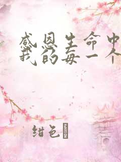 感恩生命中帮助我的每一个人