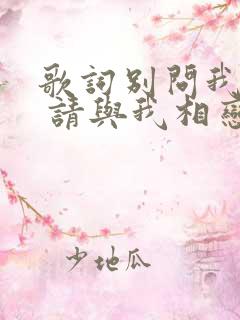 歌词别问我是谁 请与我相恋