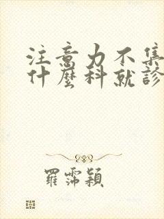 注意力不集中挂什么科就诊