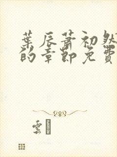 叶辰萧初然最新的章节免费阅读