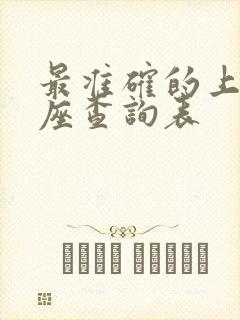 最准确的上升星座查询表