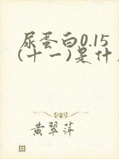 尿蛋白0.15(十一)是什么意思