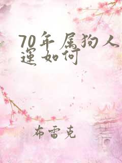 70年属狗人财运如何