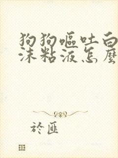 狗狗呕吐白色泡沫粘液怎么办