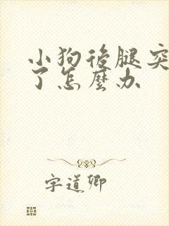 小狗后腿突然瘸了怎么办