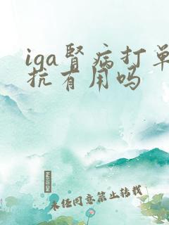 iga肾病打单抗有用吗