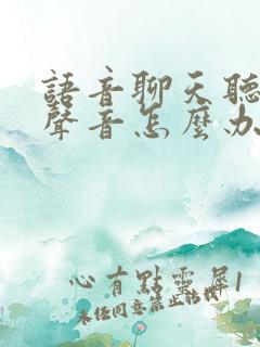 语音聊天听不见声音怎么办