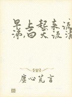 早上起来流黄鼻涕,白天流清鼻涕