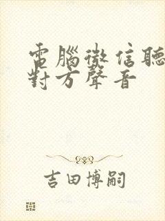 电脑微信听不见对方声音