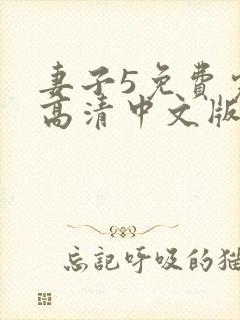 妻子5免费完整高清中文版电视剧