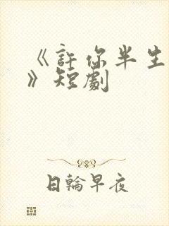 《许你半生不见》短剧