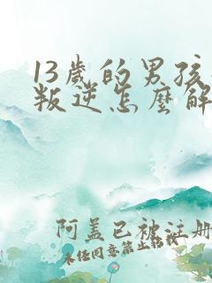 13岁的男孩子叛逆怎么解决