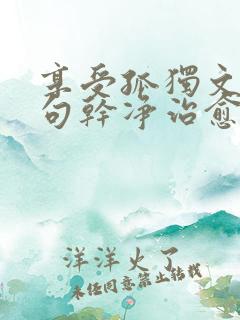 享受孤独文案短句干净治愈