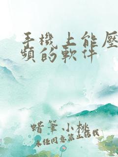 手机上能压缩视频的软件