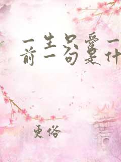 一生只爱一个人前一句是什么歌词