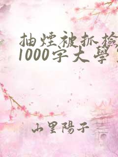 抽烟被抓检讨书1000字大学生