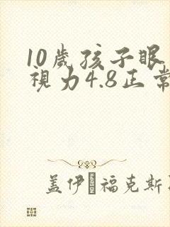 10岁孩子眼睛视力4.8正常吗