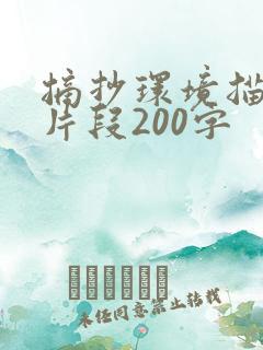 摘抄环境描写的片段200字