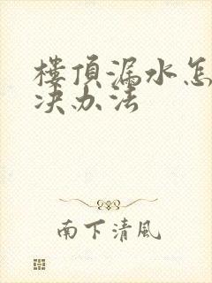 楼顶漏水怎么解决办法