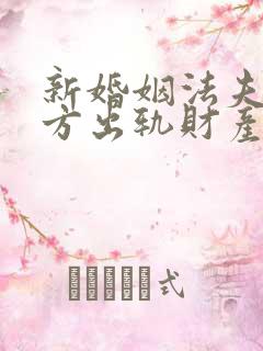 新婚姻法夫妻一方出轨财产怎么分割