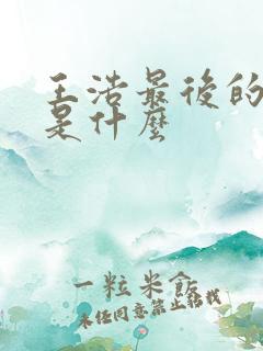 王浩最后的结局是什么