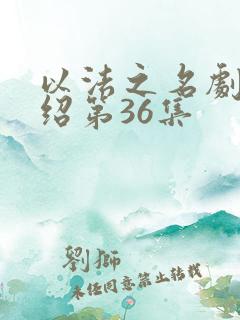 以法之名剧情介绍第36集