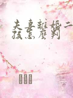 夫妻离婚二个小孩怎么判