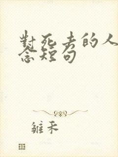 对死去的人的思念短句