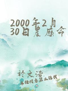 2000年2月30日农历命运