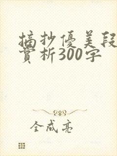 摘抄优美段落加赏析300字