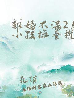 离婚不满2岁的小孩抚养权归谁