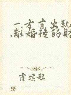 一方有出轨行为,离婚后的财产如何分割