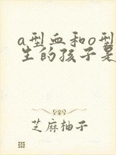 a型血和o型血生的孩子是什么型