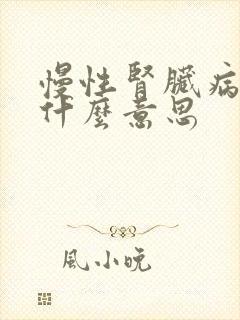 慢性肾脏病5期什么意思