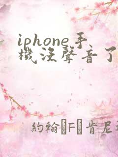 iphone手机没声音了是怎么回事