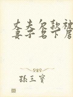 丈夫欠款被起诉妻子名下房产会被冻结吗