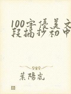 100字优美文段摘抄初中