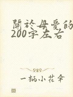 关于母爱的片段200字左右