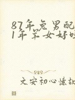 87年兔男配91年羊女好吗