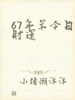 67年羊今日偏财运
